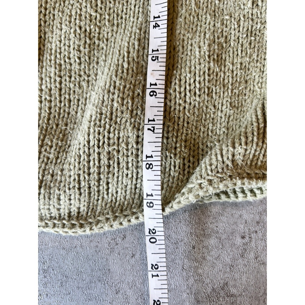 Caravan Sage Green 100% Cotton Chunky Knit Button Front Cardigan Sweater XS/S - Picture 6 of 7